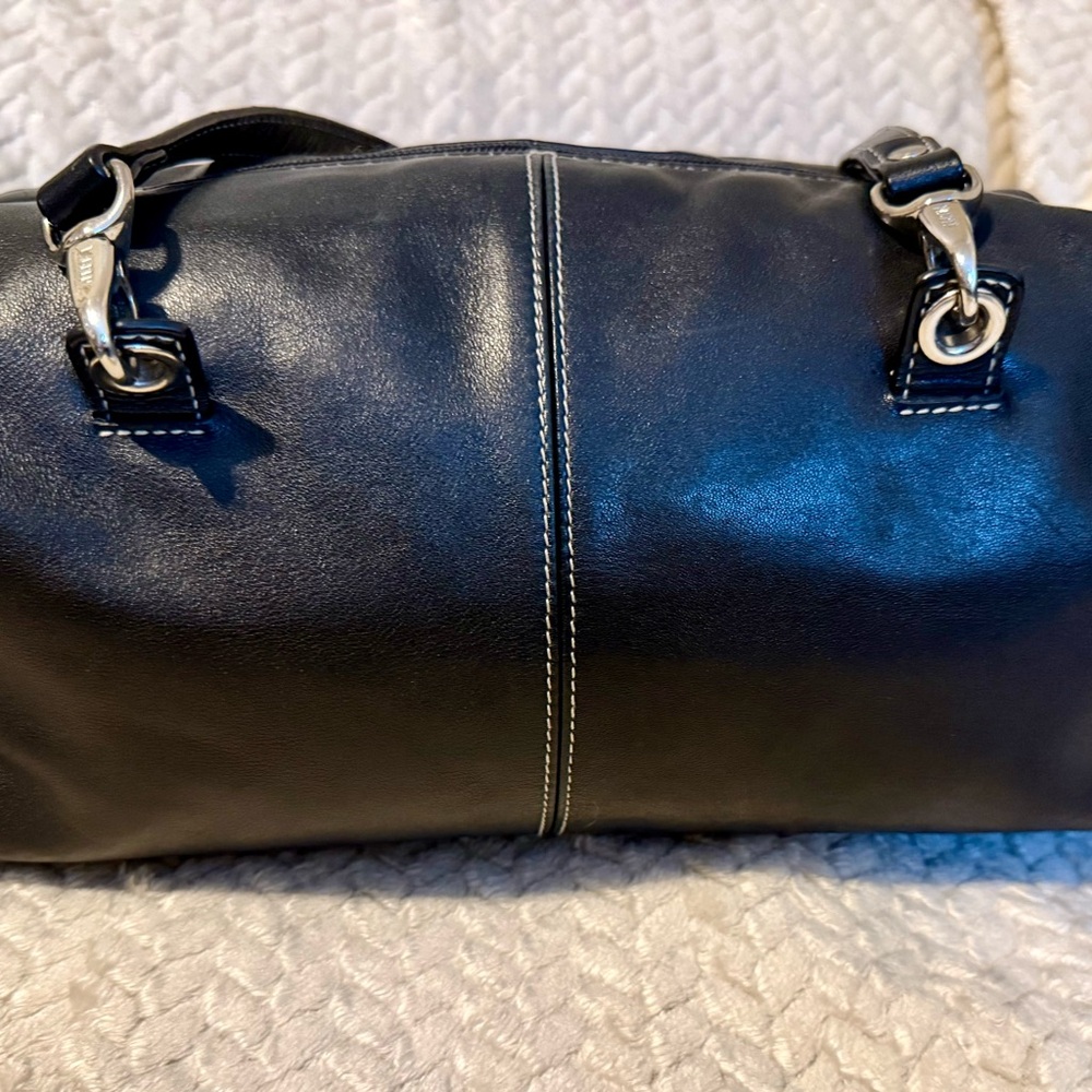 Vintage Ralph Lauren Black Leather Shoulder Bag